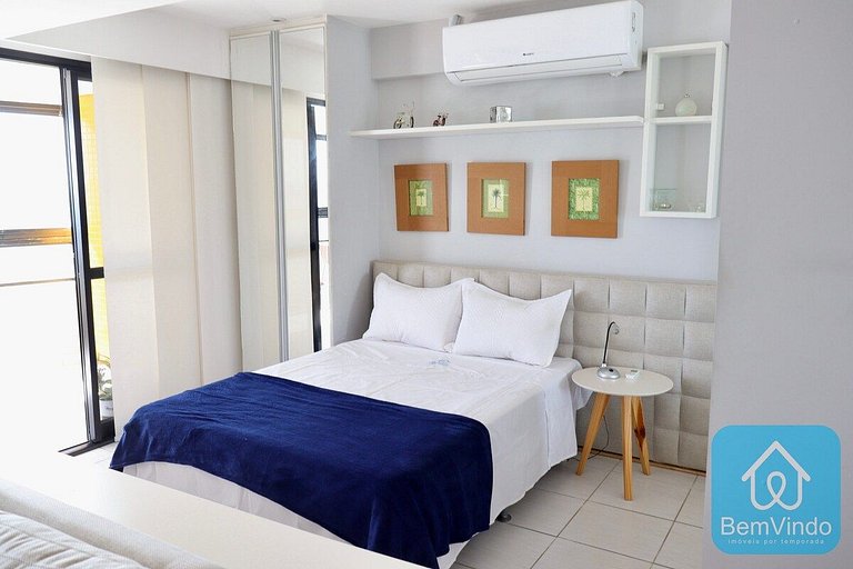 Apartamento com linda vista mar no Bahia Suites