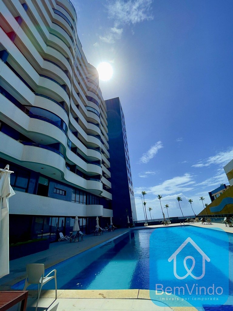 Apartamento com linda vista mar no Bahia Suites