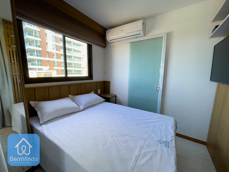 Apartamento com linda vista mar no Smart Barra 2