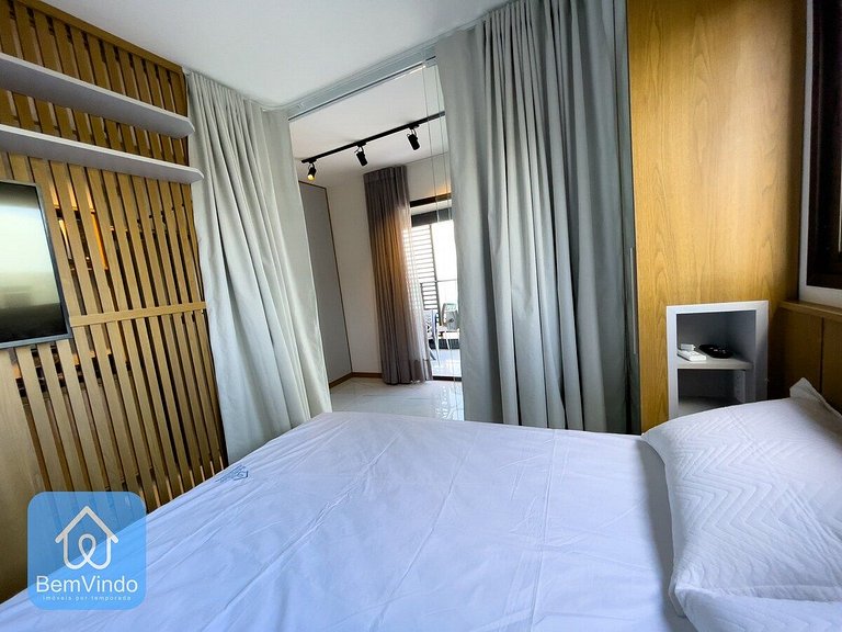 Apartamento com linda vista mar no Smart Barra 2