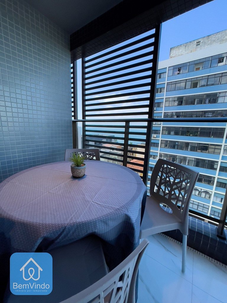 Apartamento com linda vista mar no Smart Barra 2