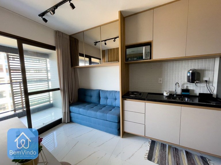Studio Aconchegante com vista mar no Smart Barra