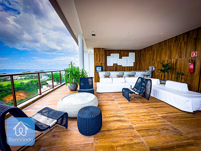 Apartamento com linda vista mar no NAU