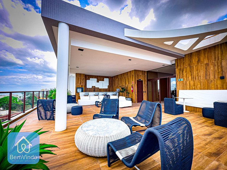 Apartamento com linda vista mar no NAU