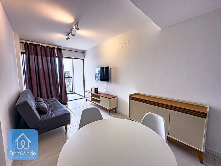 Apartamento com linda vista mar no NAU