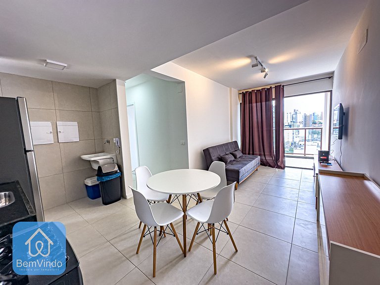 Apartamento com linda vista mar no NAU