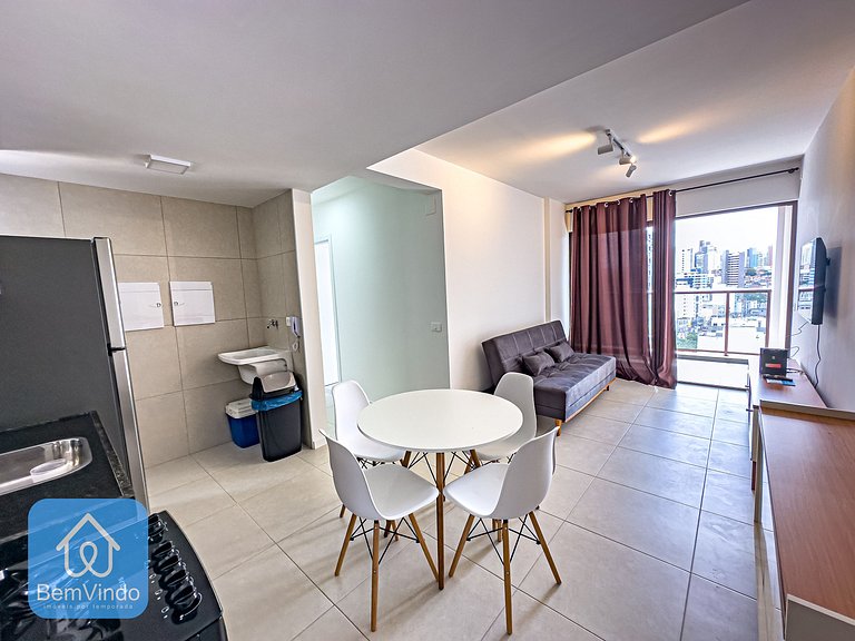 Apartamento com linda vista mar no NAU