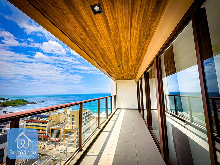 Apartamento com linda vista mar no NAU