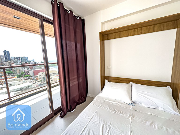 Apartamento com linda vista mar no NAU