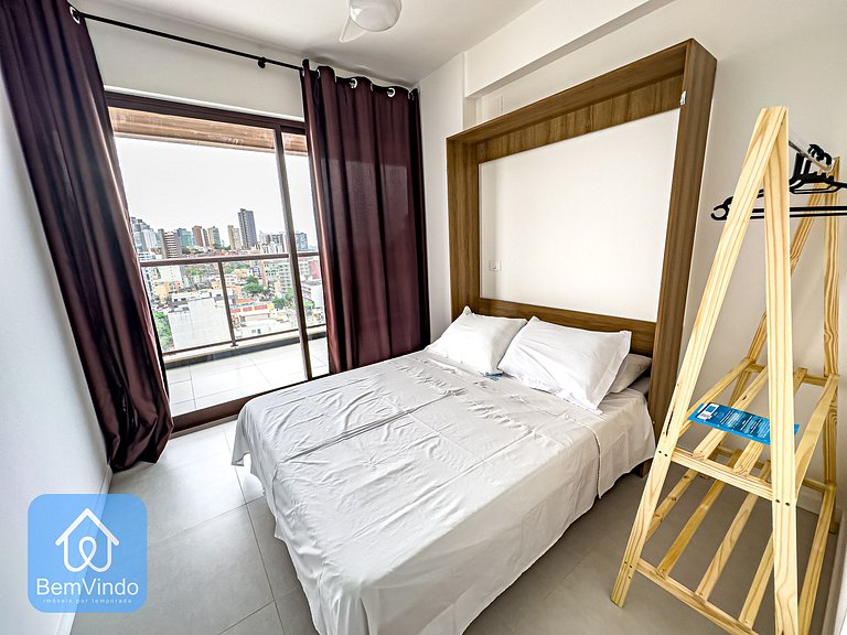 Apartamento com linda vista mar no NAU