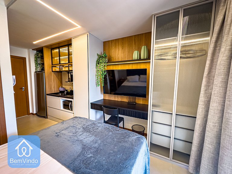 Studio de alto padrão no Barra Premium