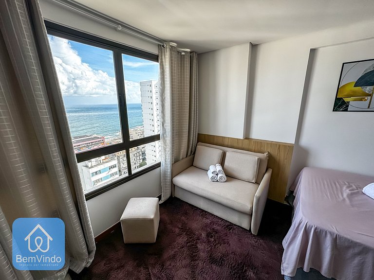 Studio Vista Mar Exclusivo no Barra Premium