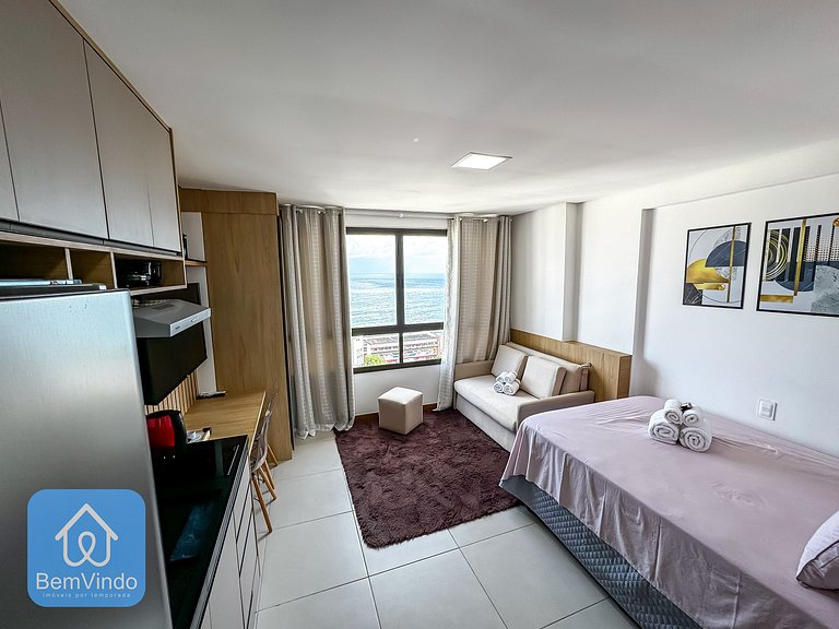 Studio Vista Mar Exclusivo no Barra Premium