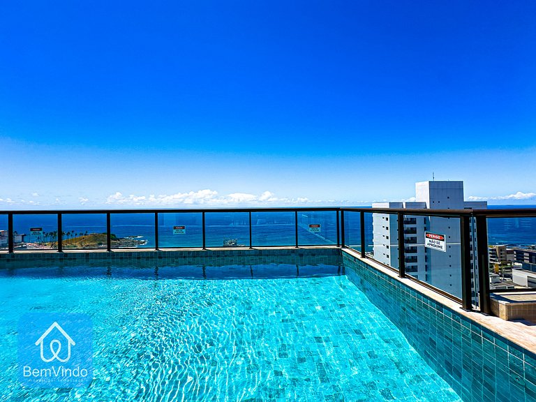 Studio Vista Mar Exclusivo no Barra Premium