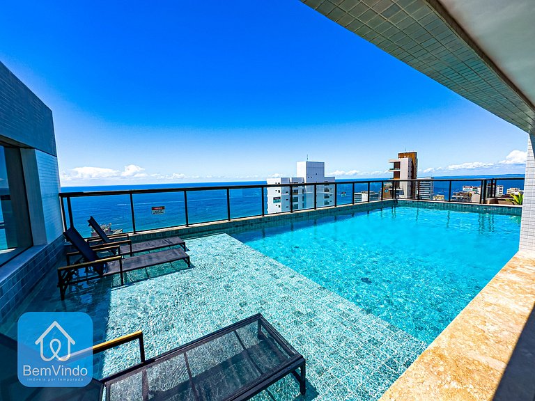 Studio Vista Mar Exclusivo no Barra Premium