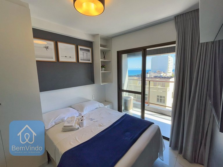 Apartamento aconchegante na Barra com vista mar