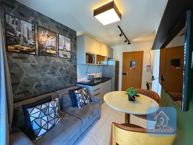 Apartamento aconchegante na Barra com vista mar