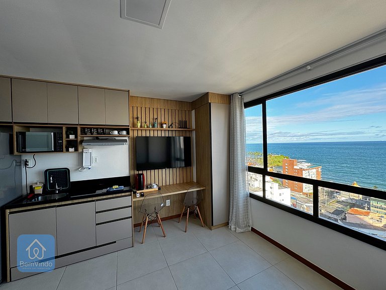 Studio Vista Mar Exclusivo no Barra Premium