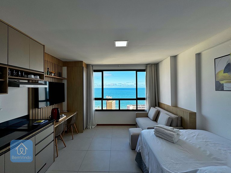 Studio Vista Mar Exclusivo no Barra Premium