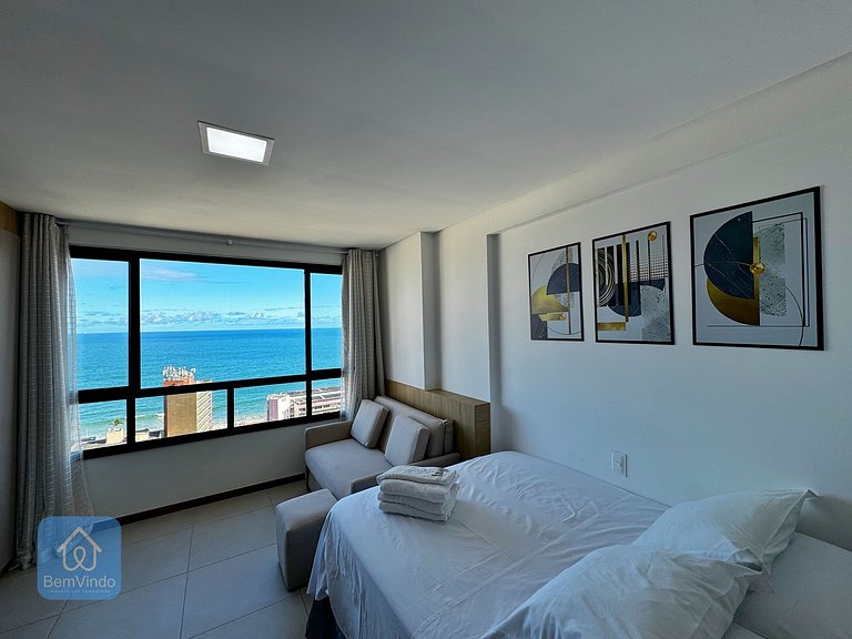 Studio Vista Mar Exclusivo no Barra Premium