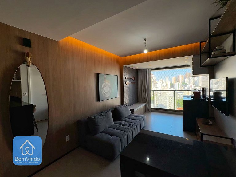 Quarto e Sala Vista Mar no Barra Conceito