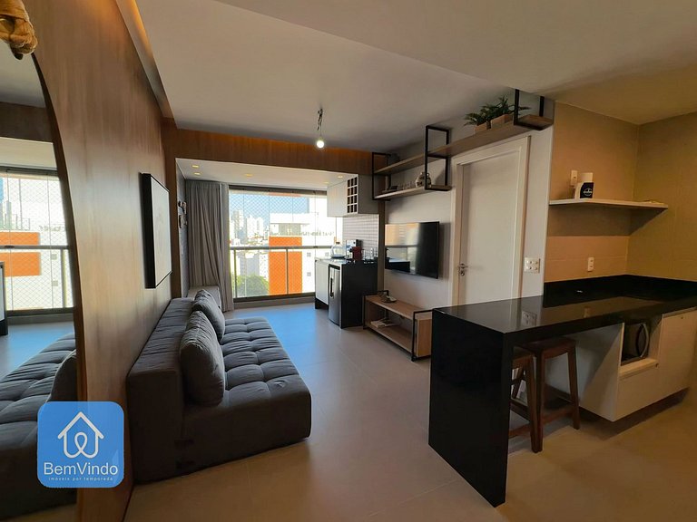 Quarto e Sala Vista Mar no Barra Conceito