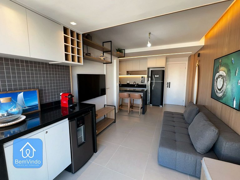 Quarto e Sala Vista Mar no Barra Conceito