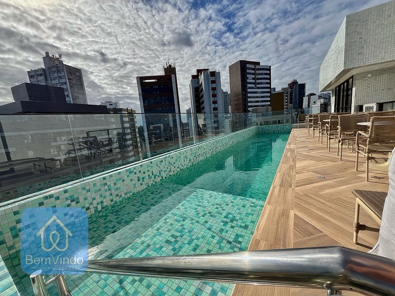 Studio Completo e Confortável Com Varanda Na Barra