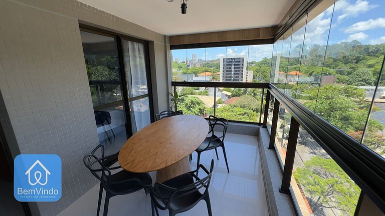 Quarto e Sala Confortável e Completo Na Ondina