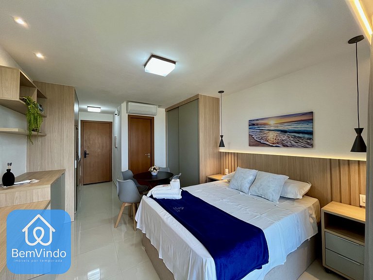 Apartamento Equipado Com Vista Mar Deslumbrante