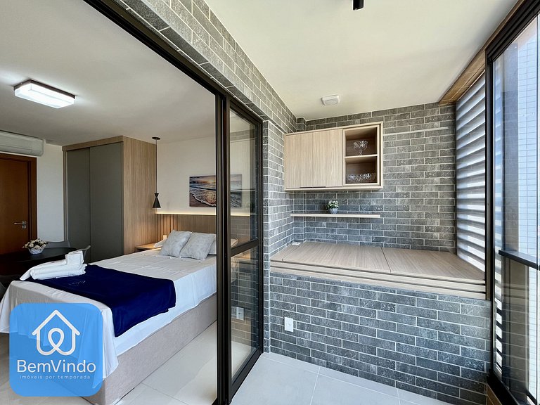 Apartamento Equipado Com Vista Mar Deslumbrante