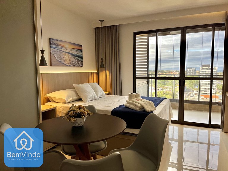 Apartamento Equipado Com Vista Mar Deslumbrante