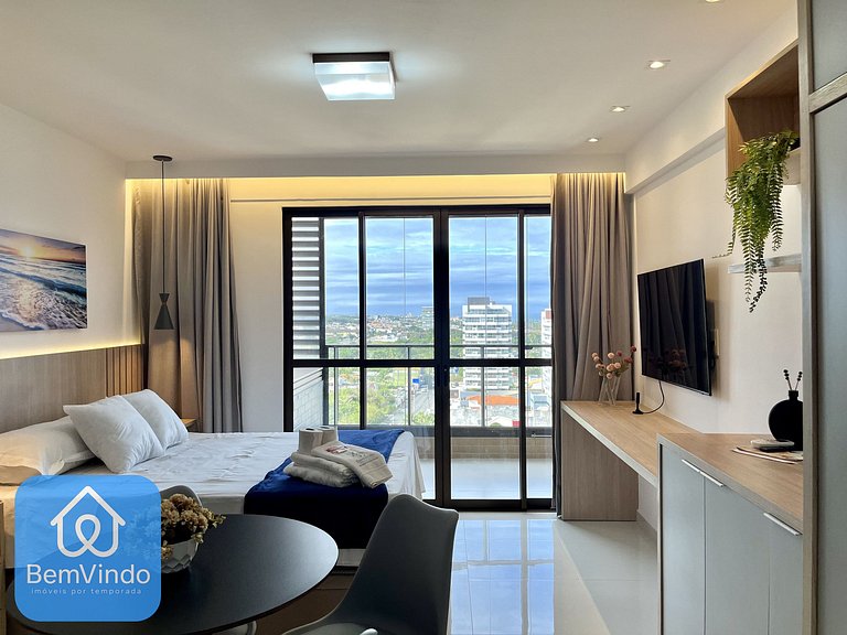 Apartamento Equipado Com Vista Mar Deslumbrante