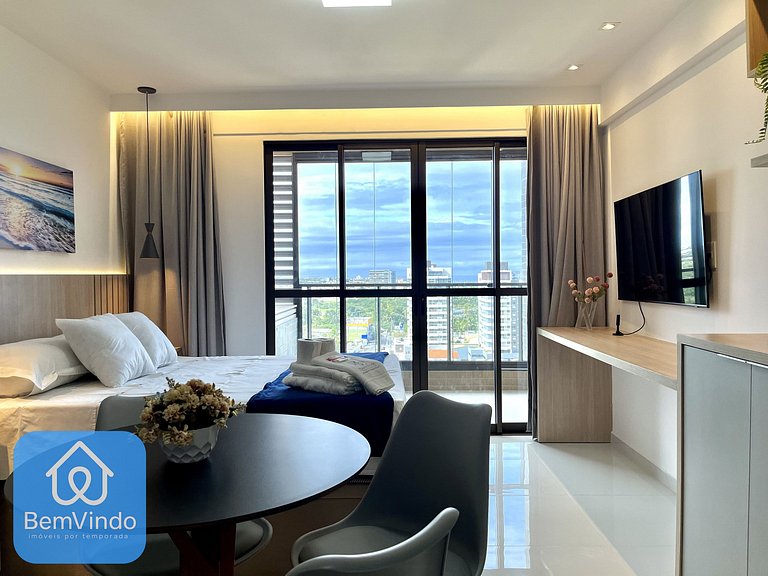 Apartamento Equipado Com Vista Mar Deslumbrante