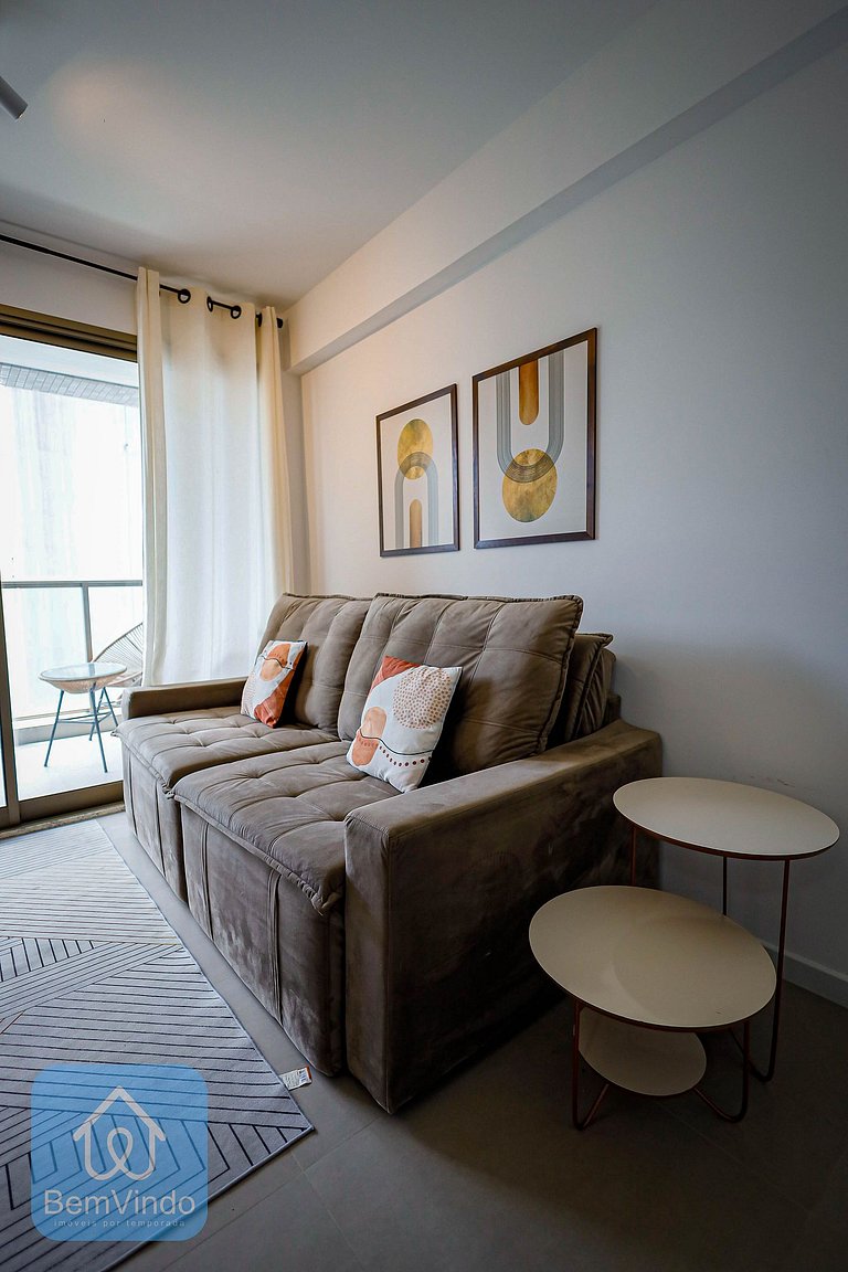 Quarto e Sala Aconchegante no Barra Conceito