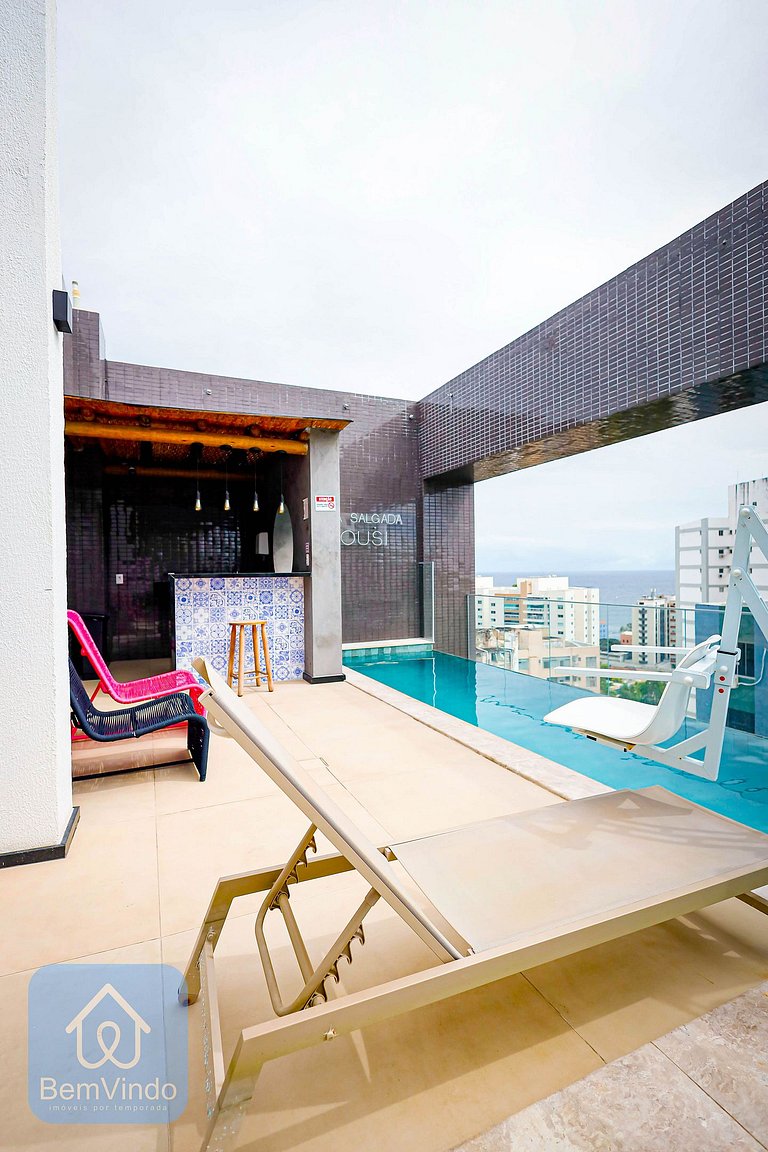 Quarto e Sala na Barra Vista Mar