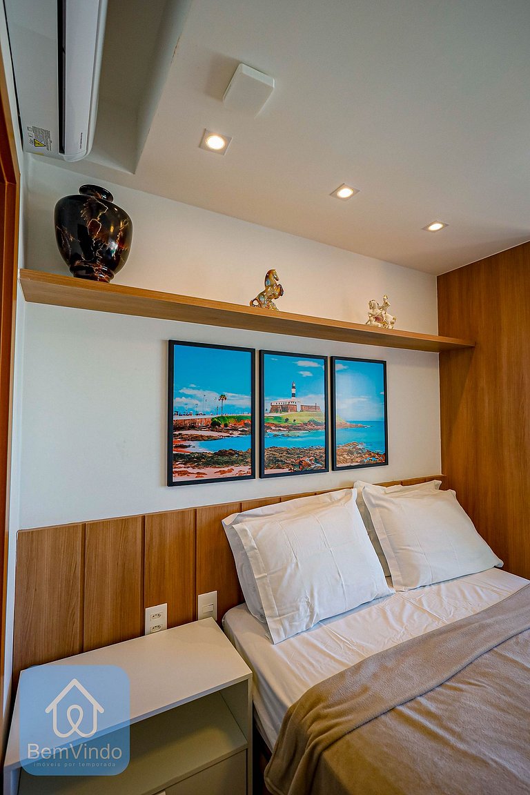 Estúdio Completo no ZN Barra com Vista Panorâmica