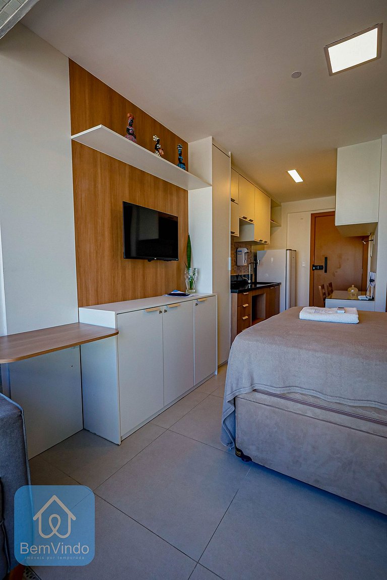 Estúdio Completo no ZN Barra com Vista Panorâmica