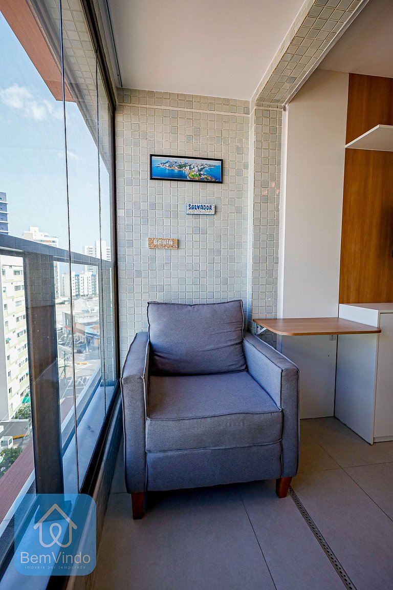 Estúdio Completo no ZN Barra com Vista Panorâmica