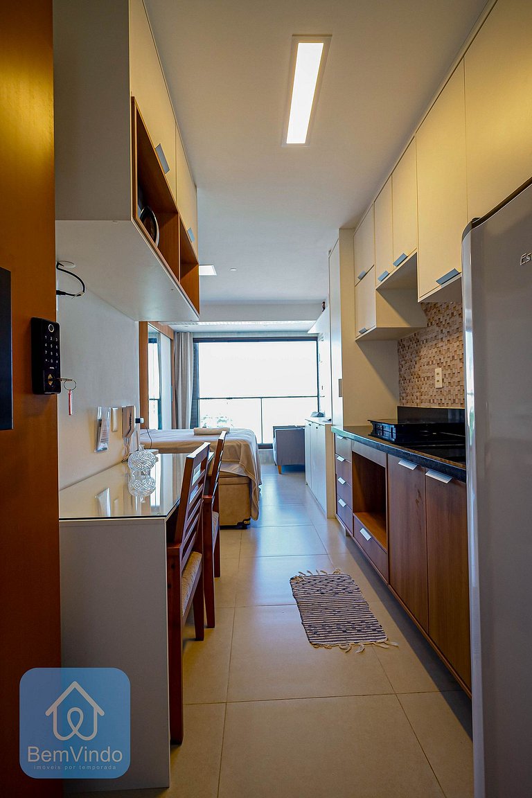 Estúdio Completo no ZN Barra com Vista Panorâmica