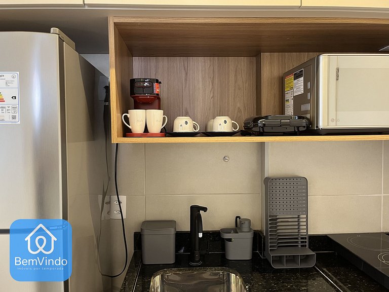 Estadia Perfeita: Estúdio Novo e Equipado Na Barra