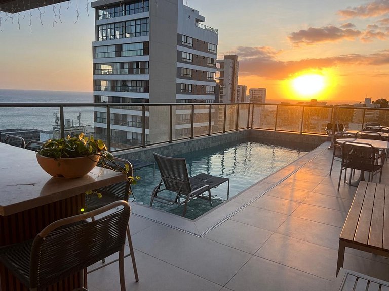 Estúdio Novo Com Vista Mar Na Barra