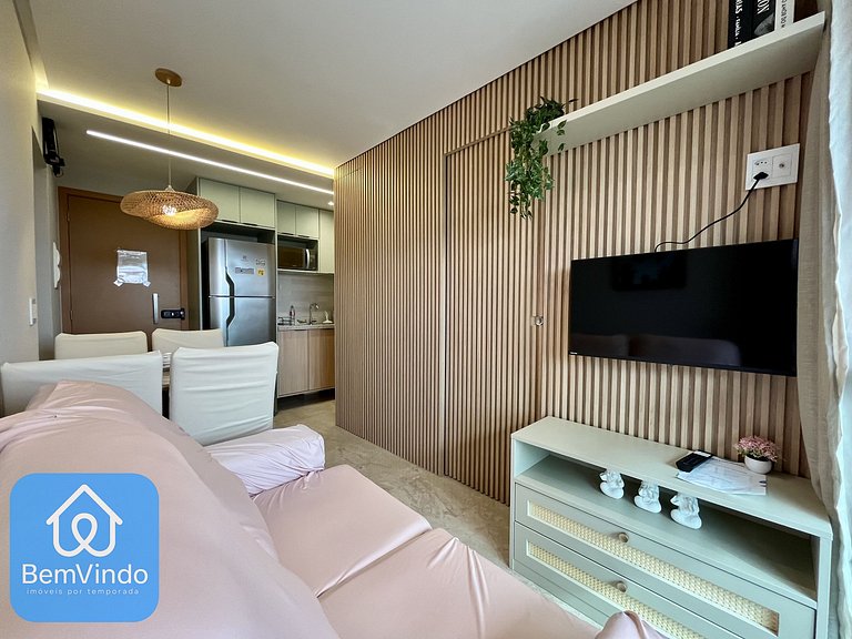 Apartamento Completo: 02 Quartos no Smart Orla