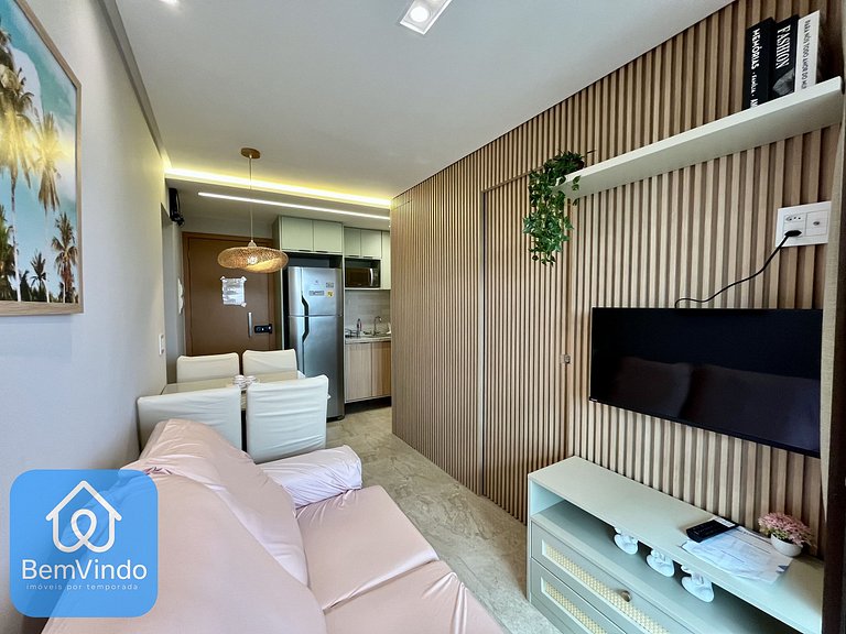 Apartamento Completo: 02 Quartos no Smart Orla