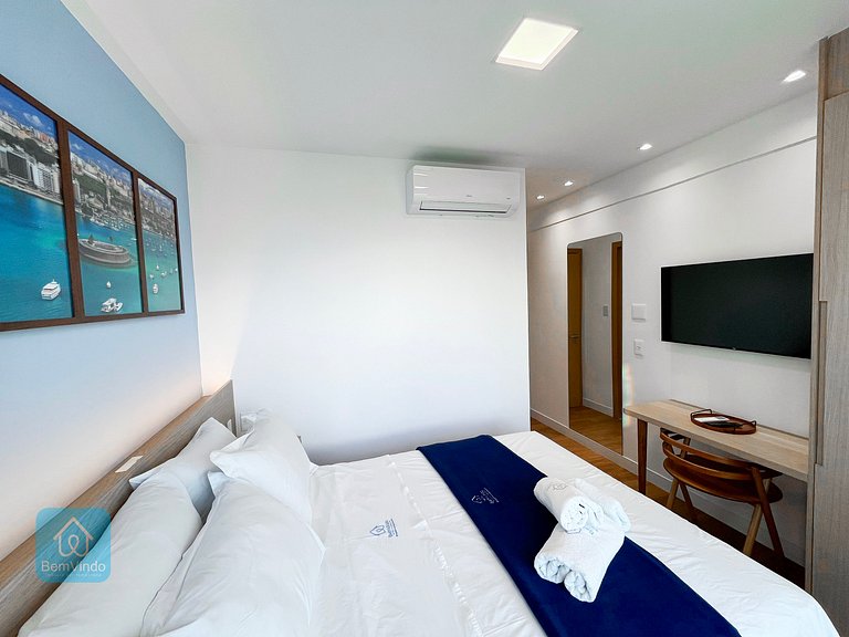 Apartamento Completo com Varanda Na Barra