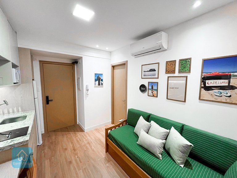 Apartamento Completo com Varanda Na Barra
