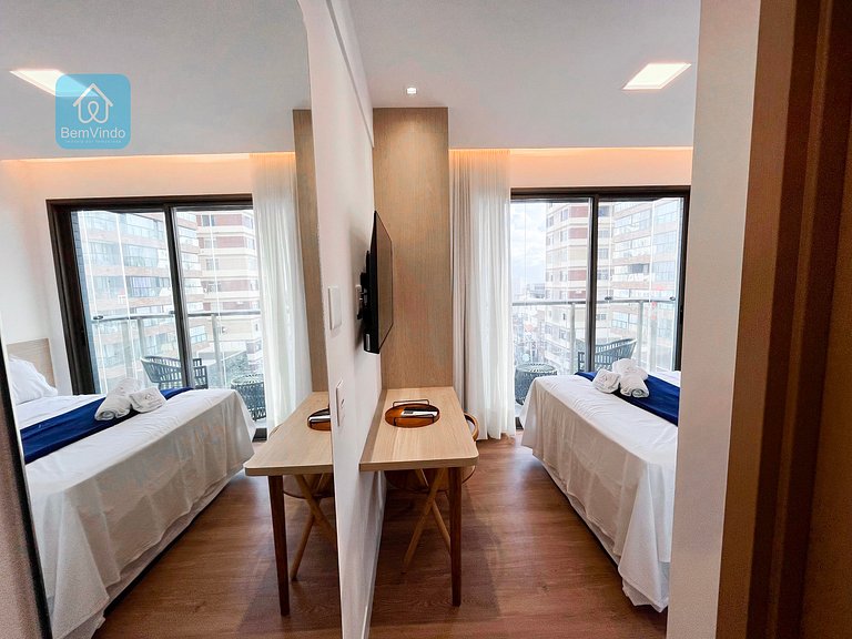 Apartamento Completo com Varanda Na Barra