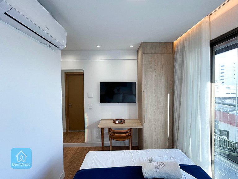 Apartamento Completo com Varanda Na Barra