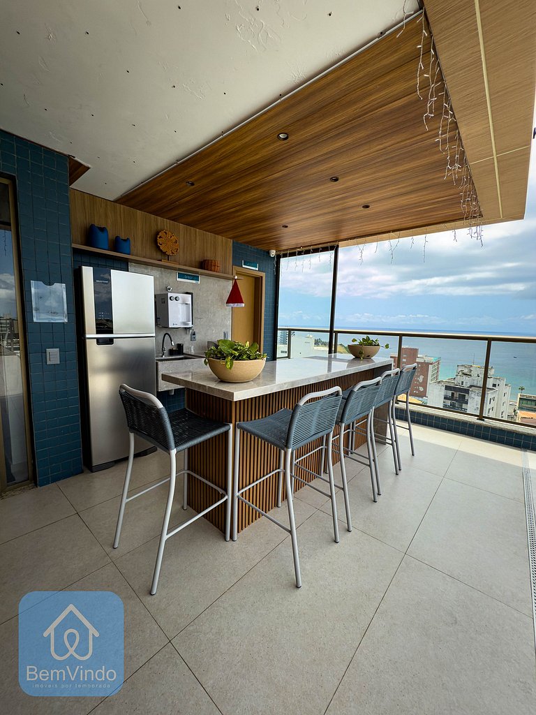 Apartamento Completo com Varanda Na Barra