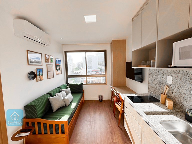 Apartamento Completo com Varanda Na Barra